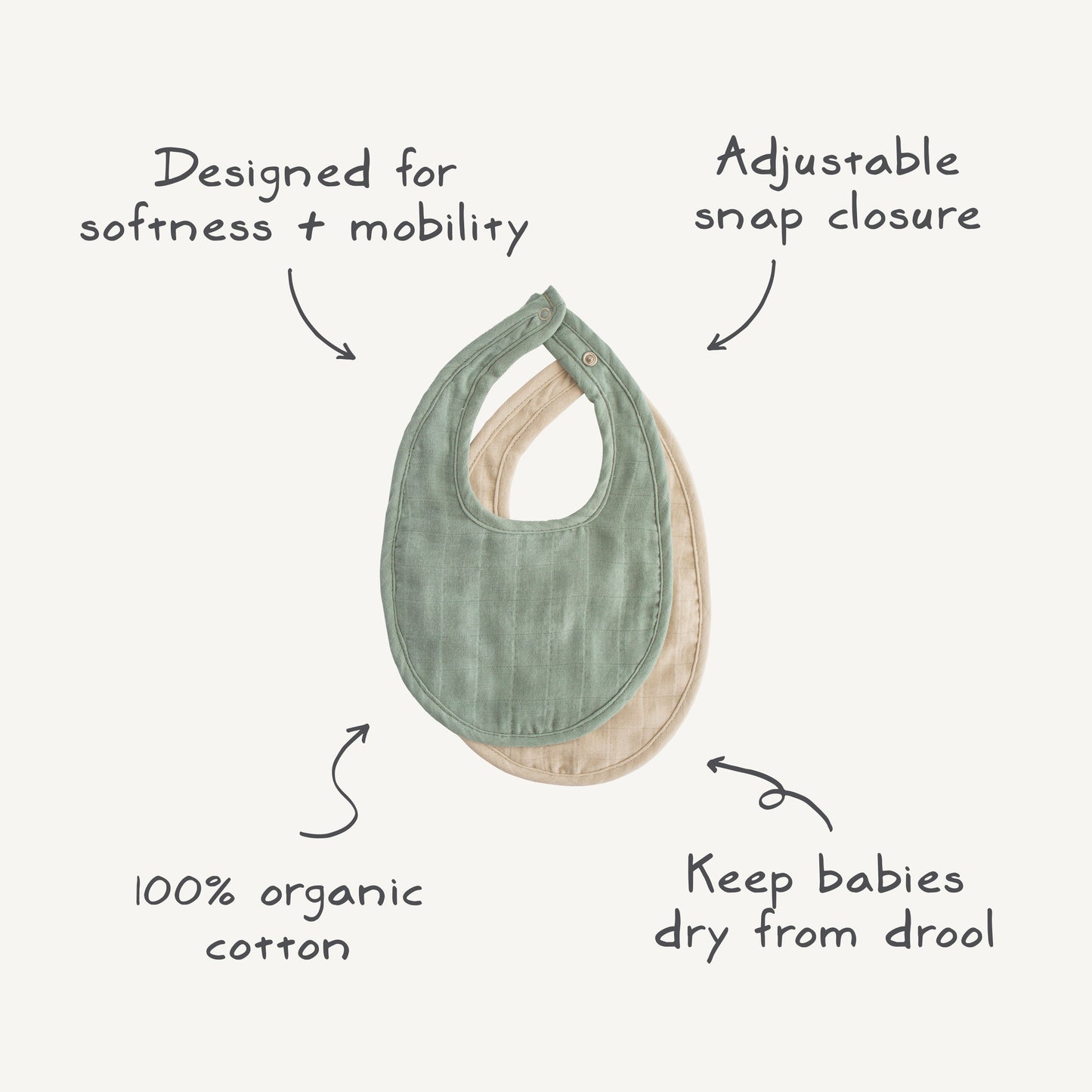 Mushie Organic Cotton Muslin Bib