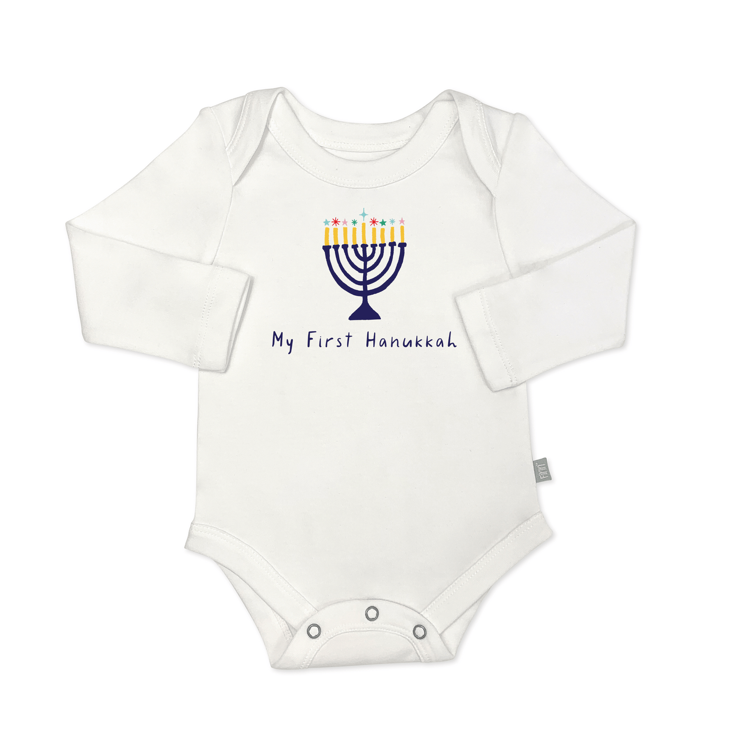 long sleeve graphic bodysuit | my first hanukkah