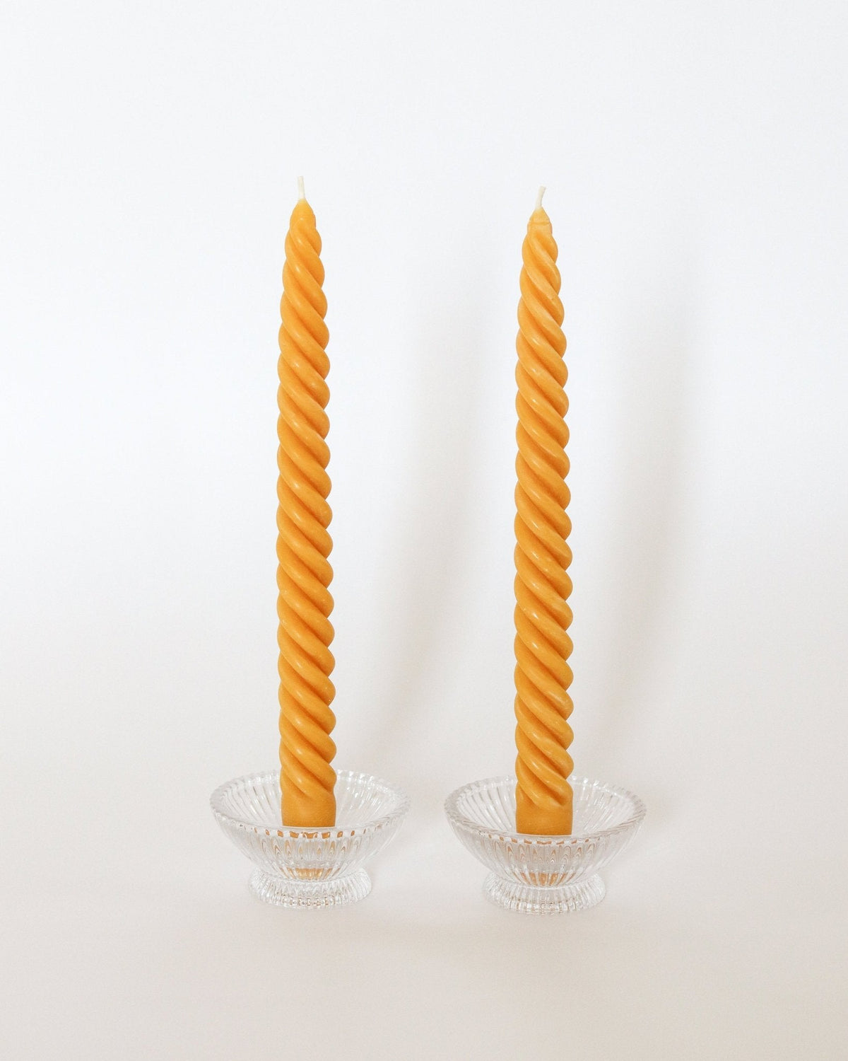 Happy Organics Natural Yellow Beeswax Dinner Taper Candles – Set of 2