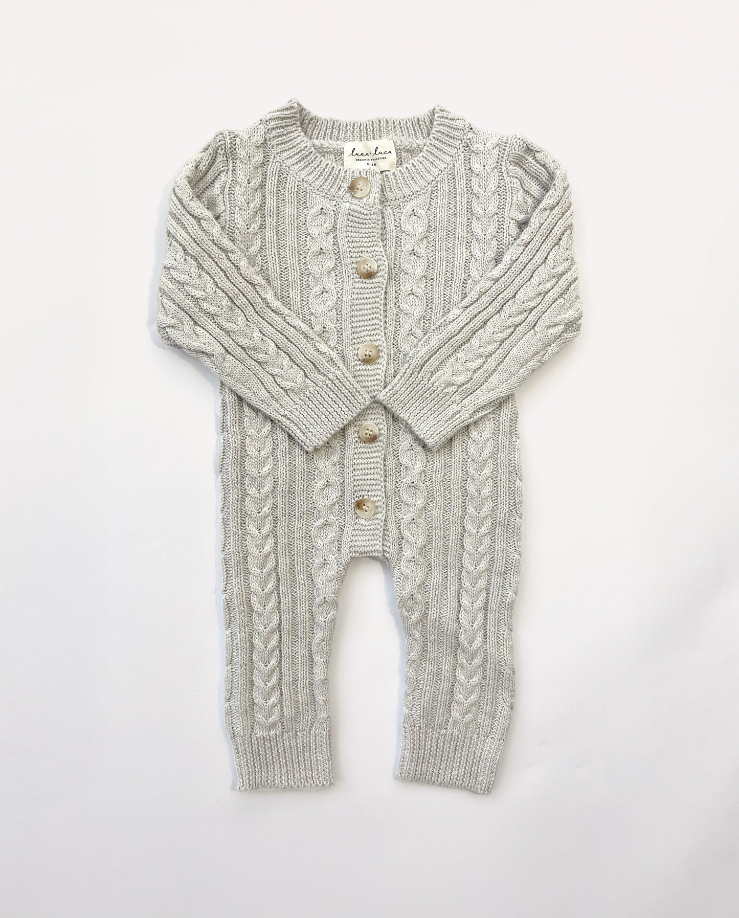Luna + Luca Classic Cable Knit Jumpsuit - Natural