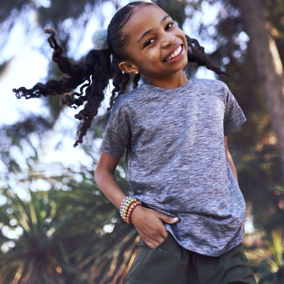 Jackalo Organic Cotton Kids' Brooklyn T-Shirt - Navy Space Dye