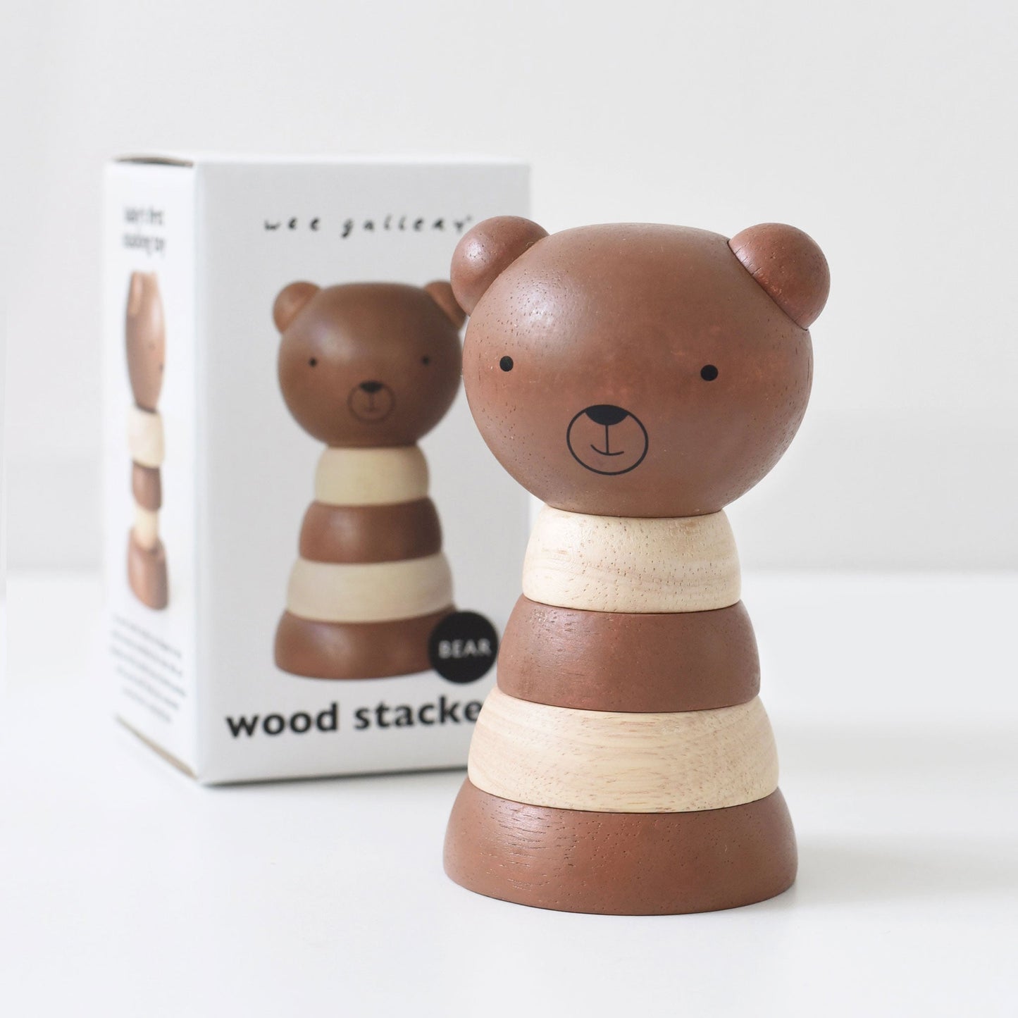 Wee Gallery Bear Wooden Eco-Friendly Toddler Stacker Toy