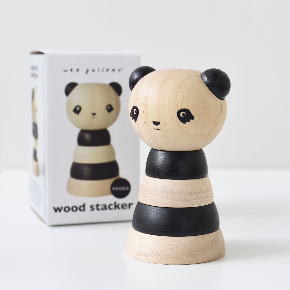 Wee Gallery Panda Wood Ring Stacker – Rubberwood Toddler Toy