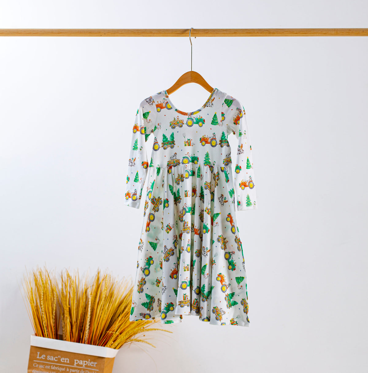 Moo-y Christmas Organic Cotton Christmas Dress for Girls – GOTS Certified, 2T–8
