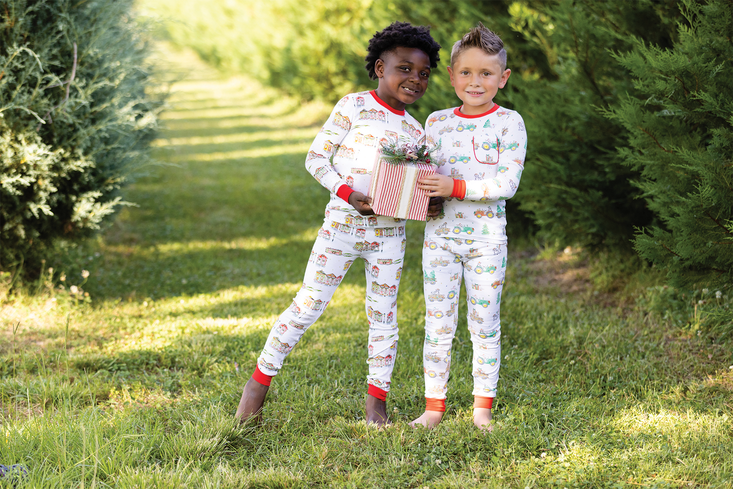 Moo-y Christmas Organic Cotton Christmas Kids Pajamas