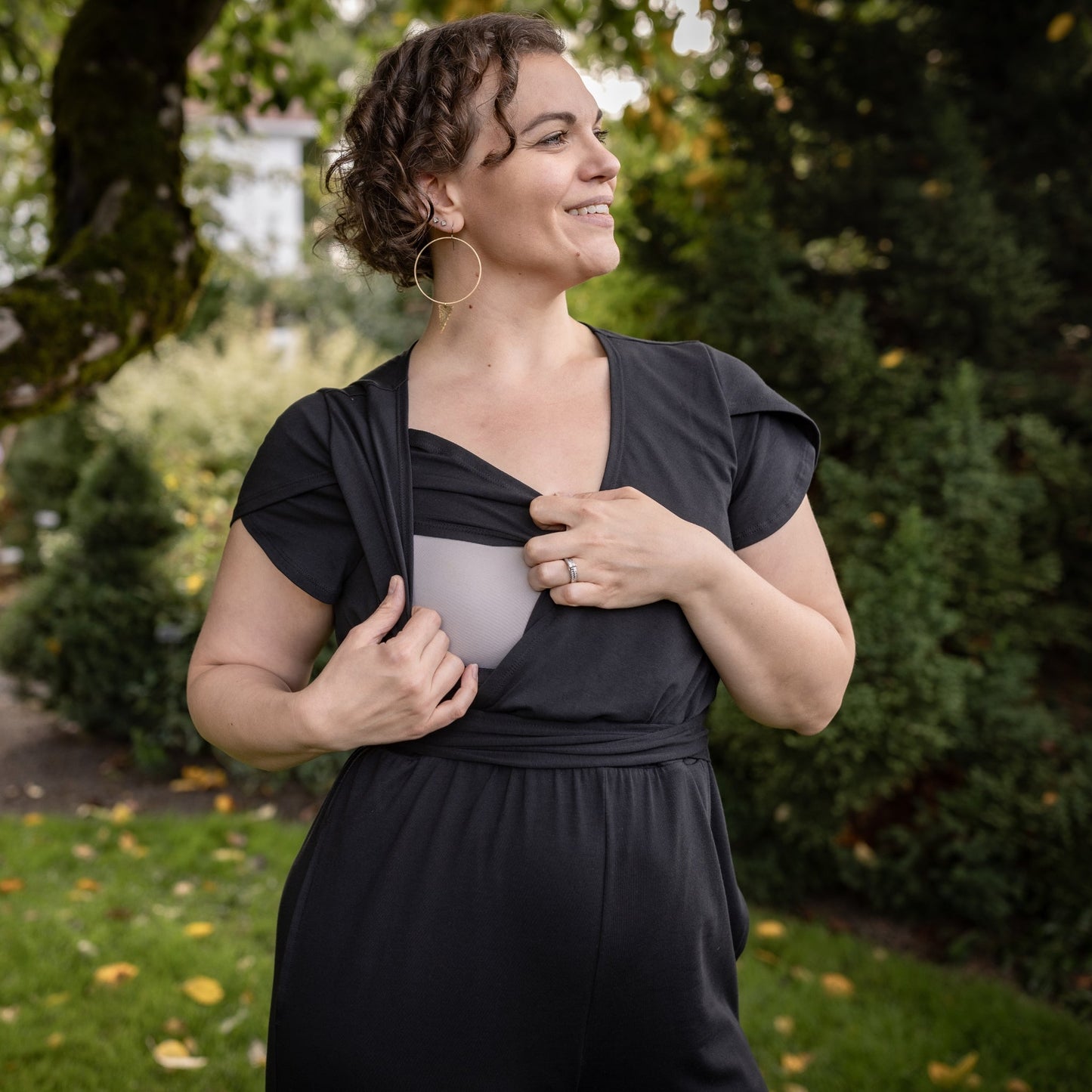 Nunuy Sofia Nursing Jumpsuit - Organic Pima Cotton for Style and Function