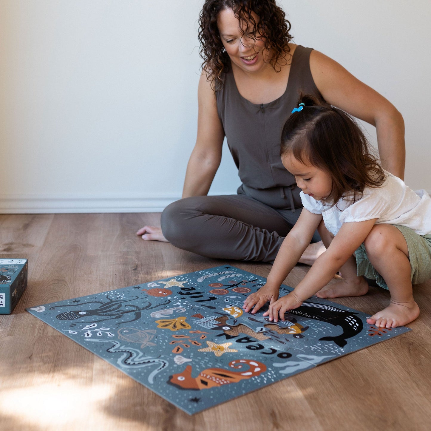 Wee Gallery Ocean Life Floor Puzzle | Eco-Friendly and Non-Toxic Toddler Toy
