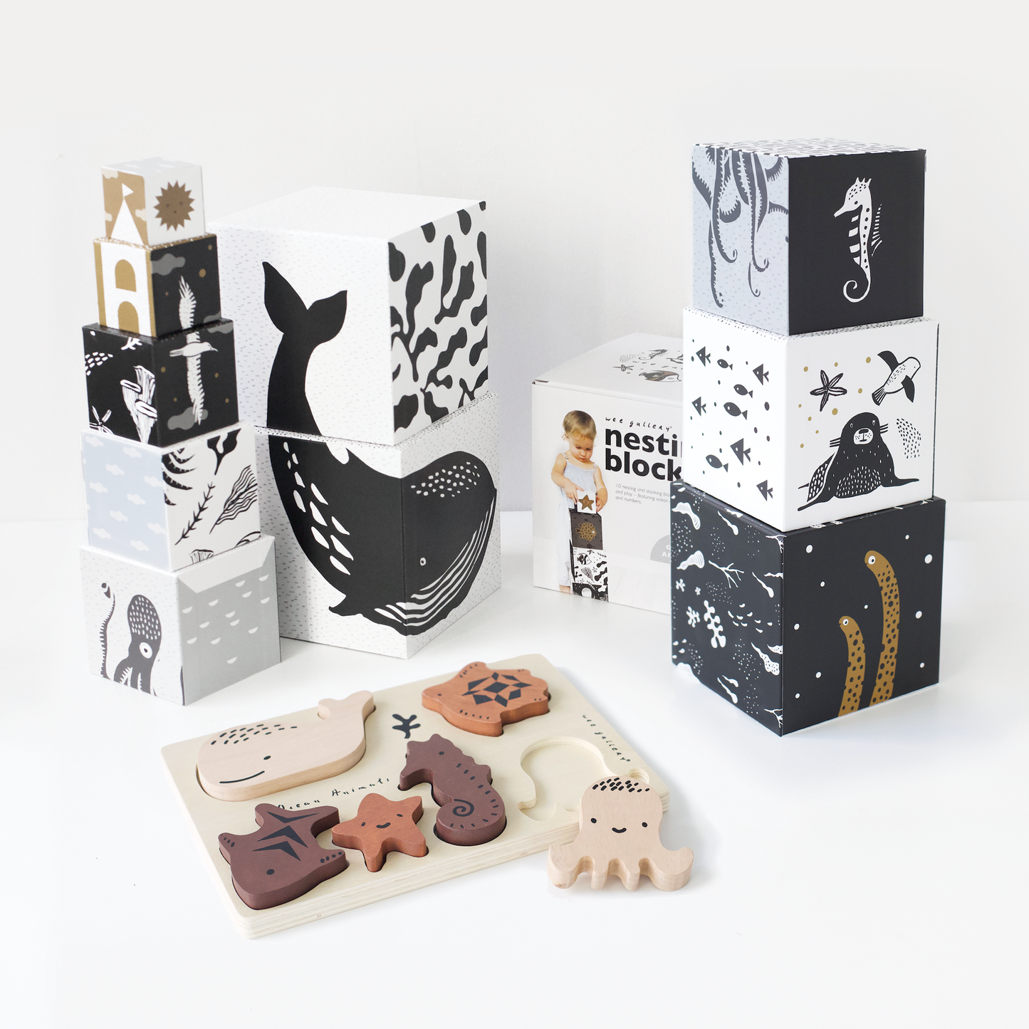 Wee Gallery Eco-Friendly and Non-Toxic Ocean Explorer Toddler Toy Bundle