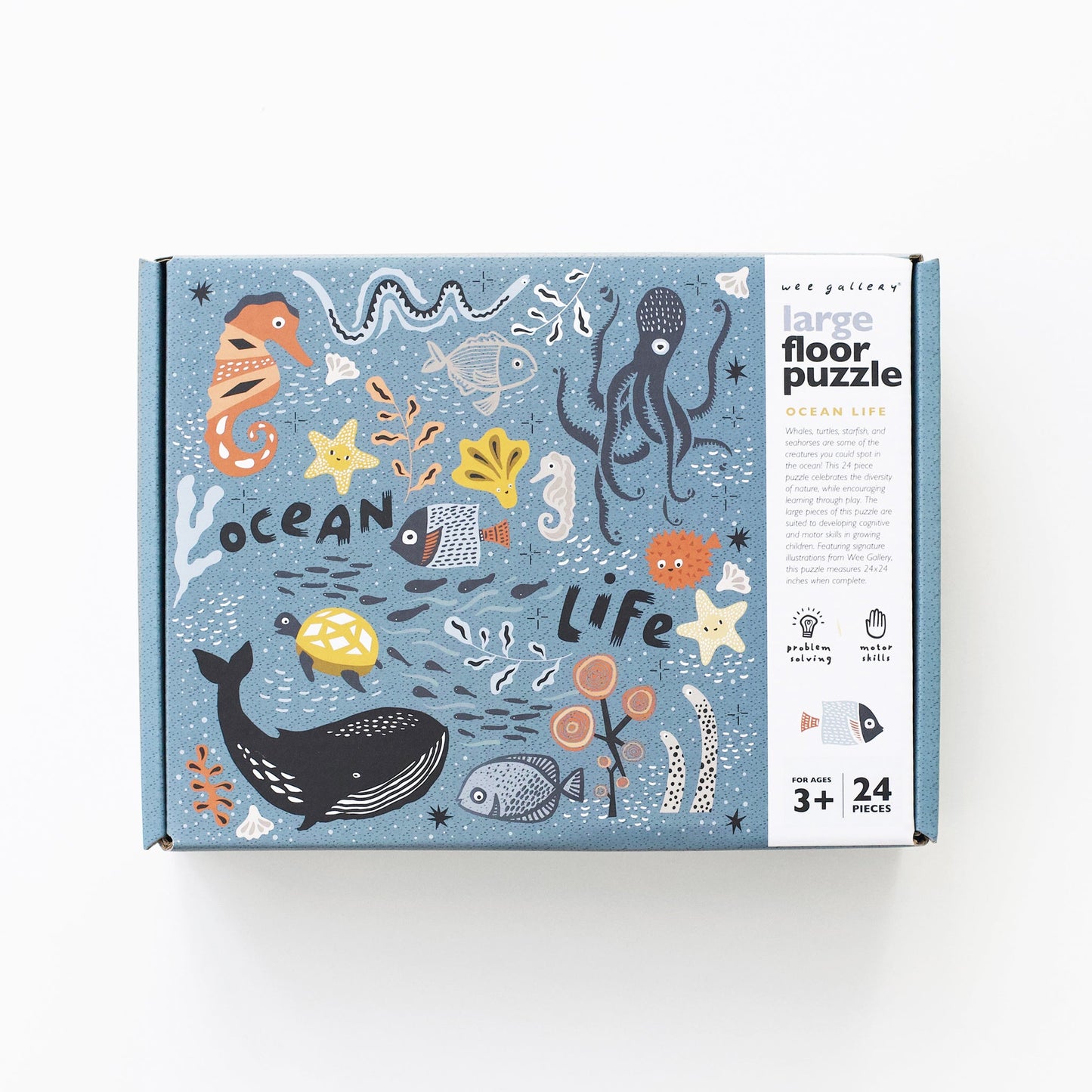 Wee Gallery Ocean Life Floor Puzzle | Eco-Friendly and Non-Toxic Toddler Toy