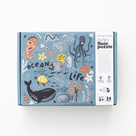 Wee Gallery Ocean Life Floor Puzzle | Eco-Friendly and Non-Toxic Toddler Toy