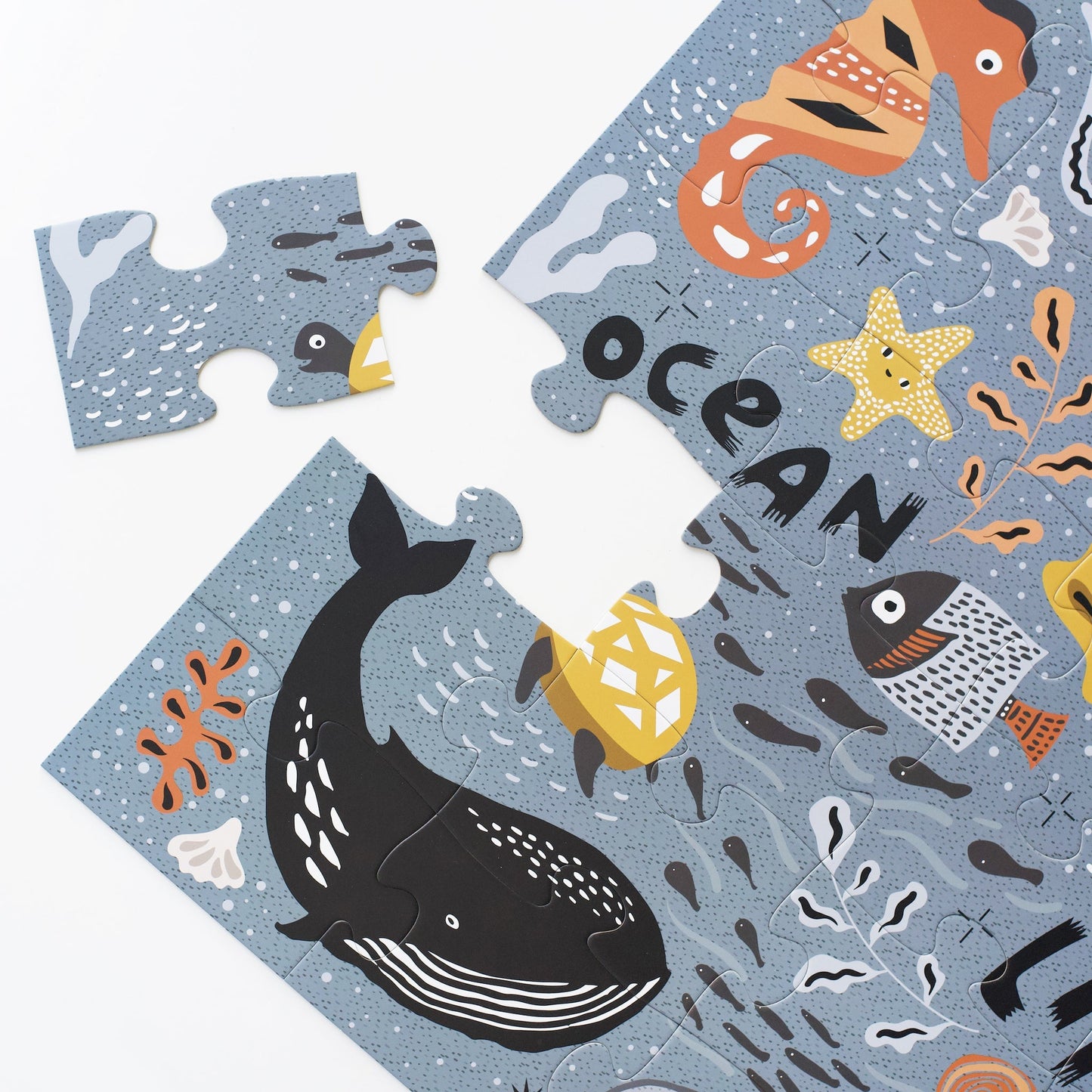 Wee Gallery Ocean Life Floor Puzzle | Eco-Friendly and Non-Toxic Toddler Toy