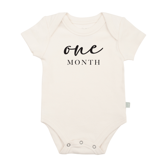 graphic bodysuit | one month milestone charcoal