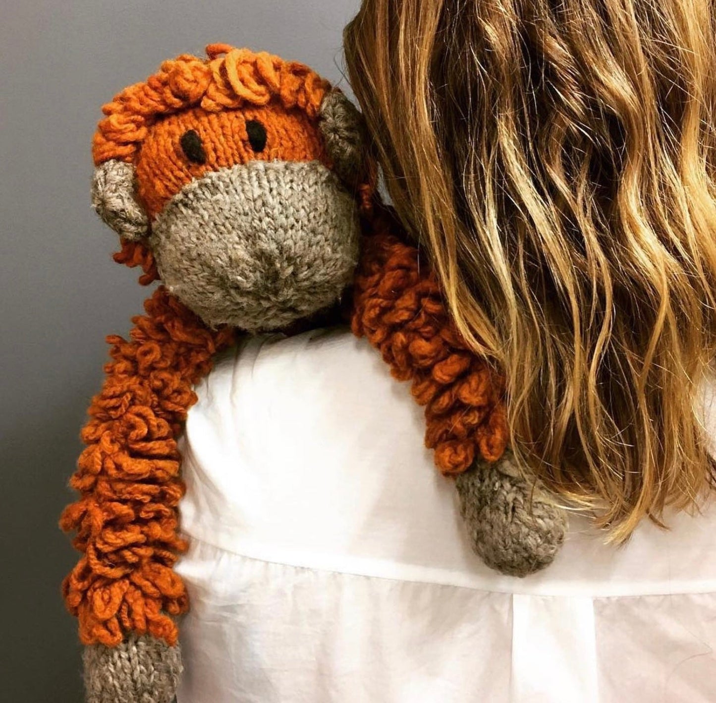 Finn + Emma Wool Knit Buddy Non-Toxic Organic Stuffy Toy | Opal the Oranguntan