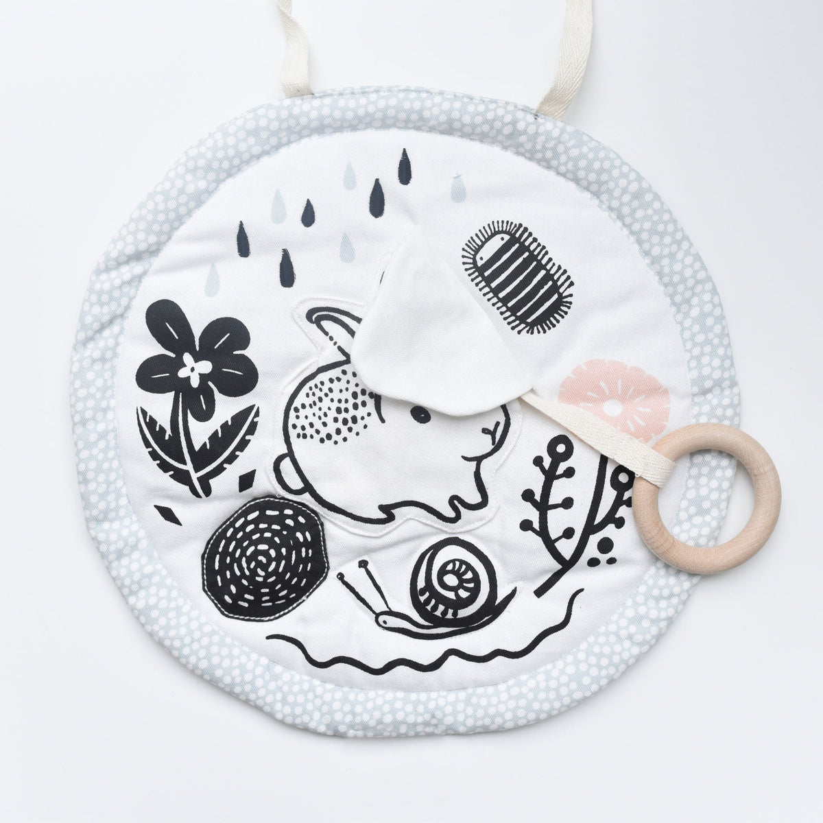 Wee Gallery Organic Cotton Baby Activity Pad – Meadow (Crinkle, Rattle & Maple Teether)