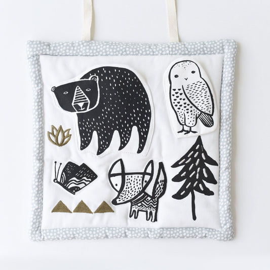 Wee Gallery Organic Cotton Baby Activity Pad – Woodland (Crinkle, Rattle & Maple Teether)