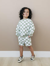 Load image into Gallery viewer, Organic Cotton Checkered Crewneck &amp; Shorts Set
