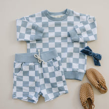 Load image into Gallery viewer, Organic Cotton Checkered Crewneck &amp; Shorts Set
