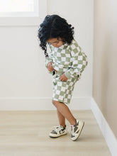 Load image into Gallery viewer, Organic Cotton Checkered Crewneck &amp; Shorts Set
