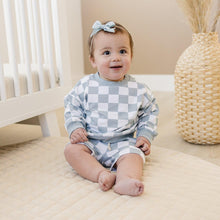 Load image into Gallery viewer, Organic Cotton Checkered Crewneck &amp; Shorts Set

