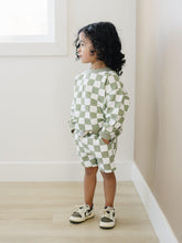 Load image into Gallery viewer, Organic Cotton Checkered Crewneck &amp; Shorts Set
