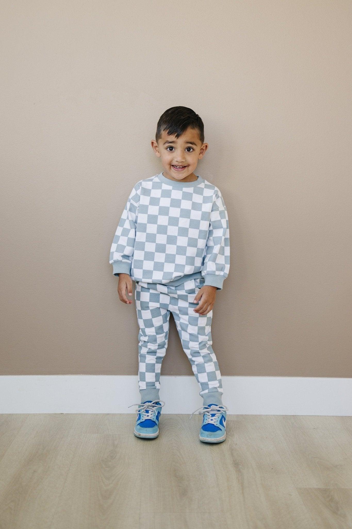 Organic Cotton Checkered Jogger Set - more colors