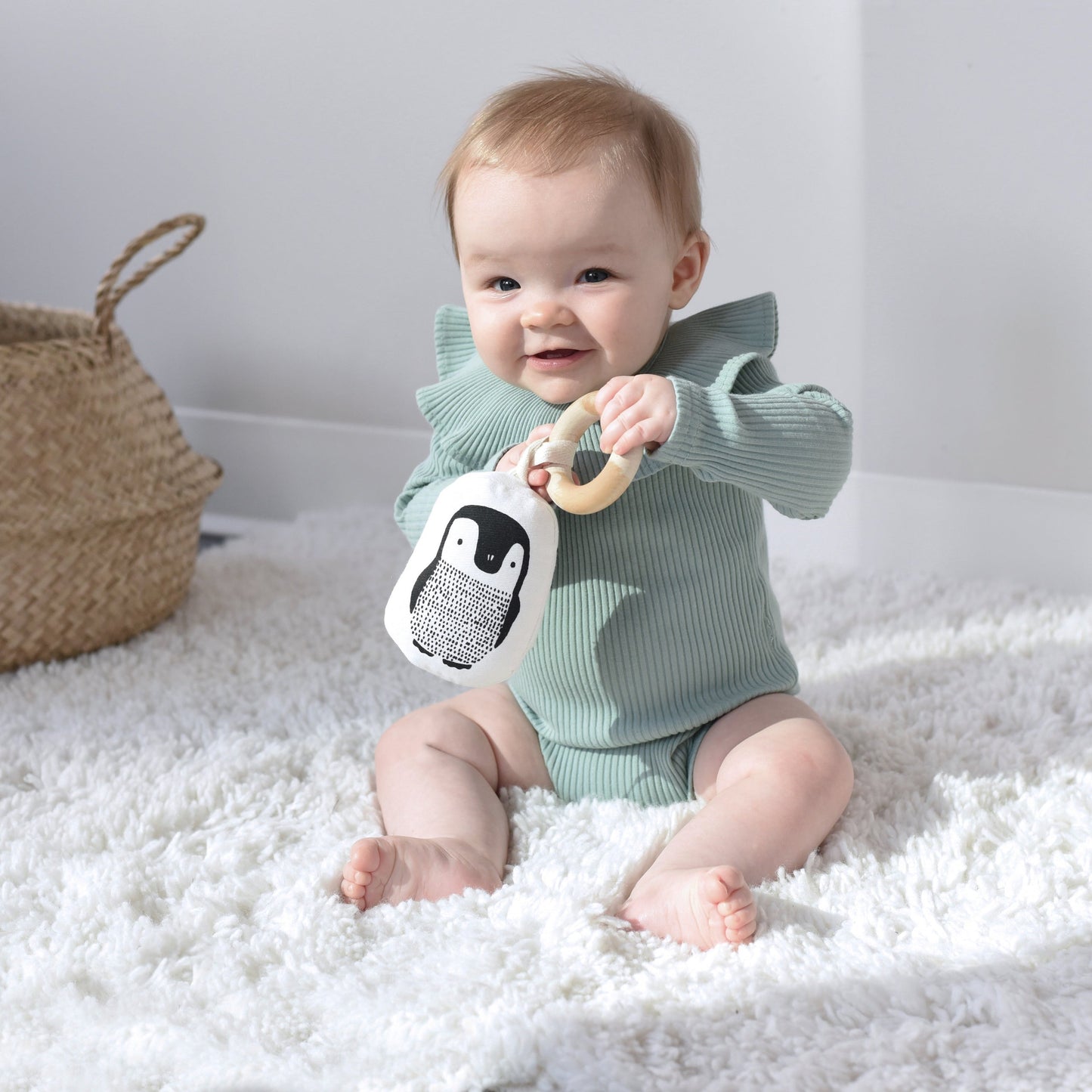 Wee Gallery Eco-Friendly Non-Toxic Newborn Baby Gift Set - Baby Animals