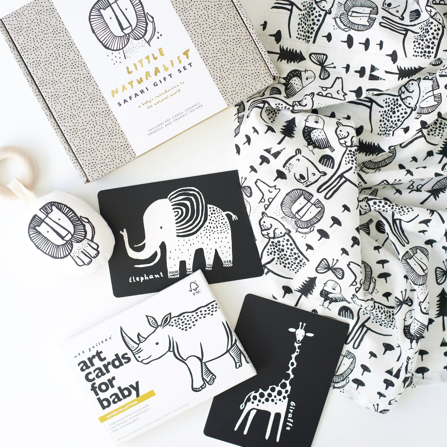 Wee Gallery Organic Eco-Friendly Newborn Baby Gift Set | Safari