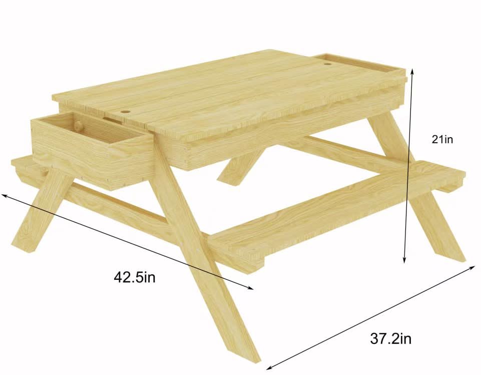 Avenlur Mojave - Eco-Friendly Wooden Outdoor Picnic and Sand Table Playset
