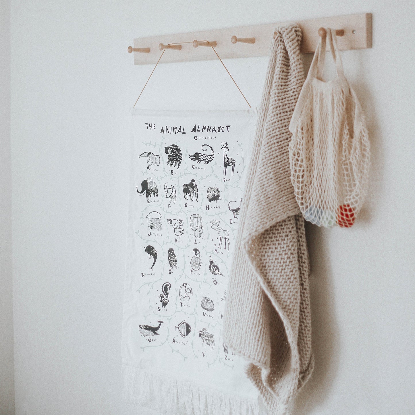 Wee Gallery Animal Alphabet Wall Hanging Poster Nursery Playroom Decor