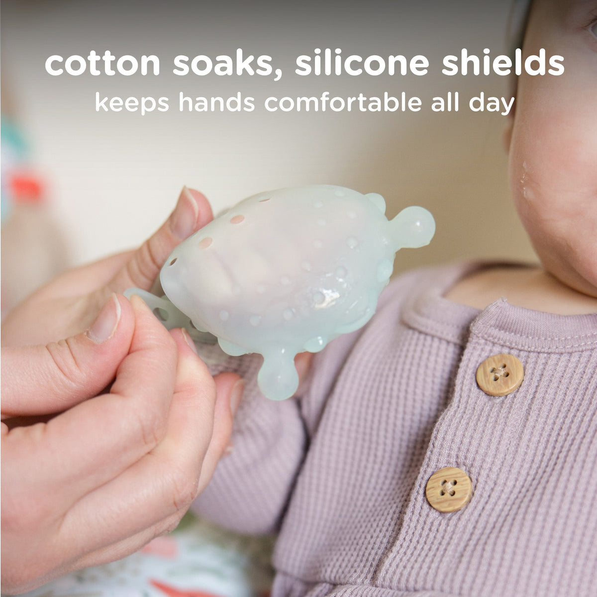 Olababy Teething Mitten for Babies 0-6 Months, Silicone (2-Pack)