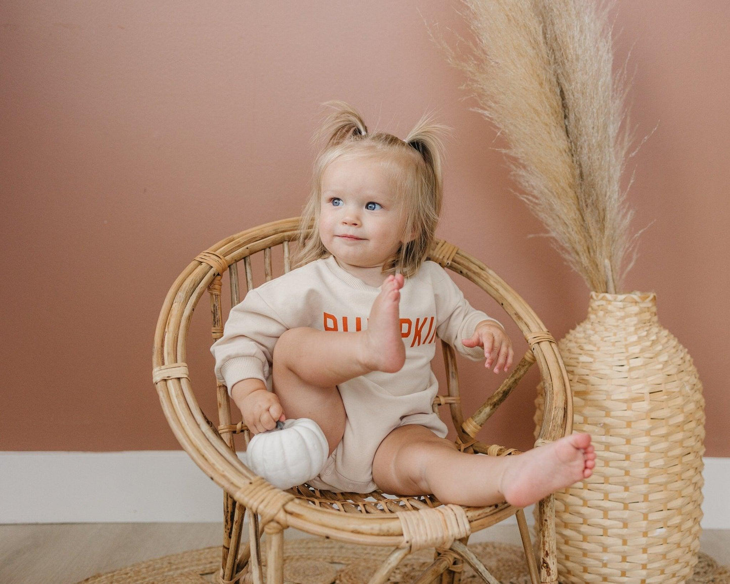 Pumpkin Organic Cotton Sweatshirt Romper