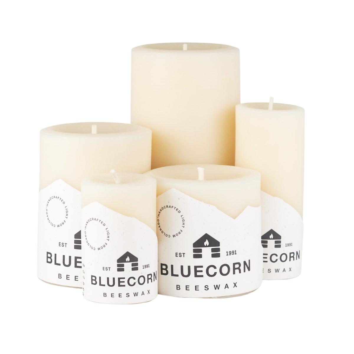 Bluecorn Candles Beeswax Pillar Candles