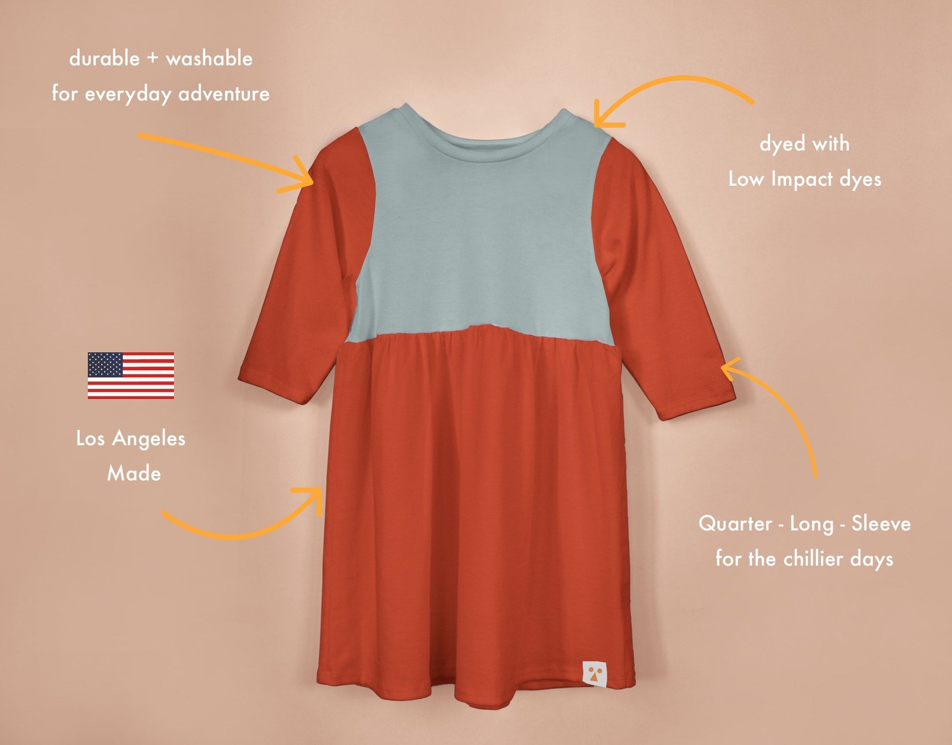 Two-Tone Organic Cotton Jersey Dress