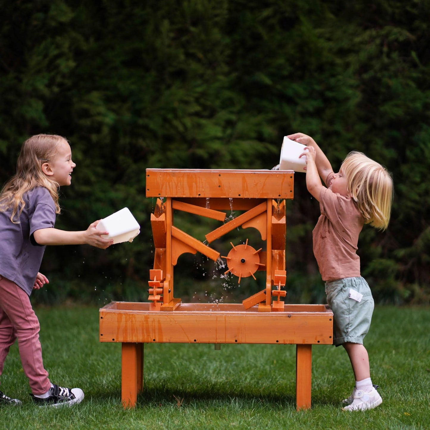 Avenlur Eco-Friendly Outdoor Wooden Water Table For Kids, Toddlers Playset