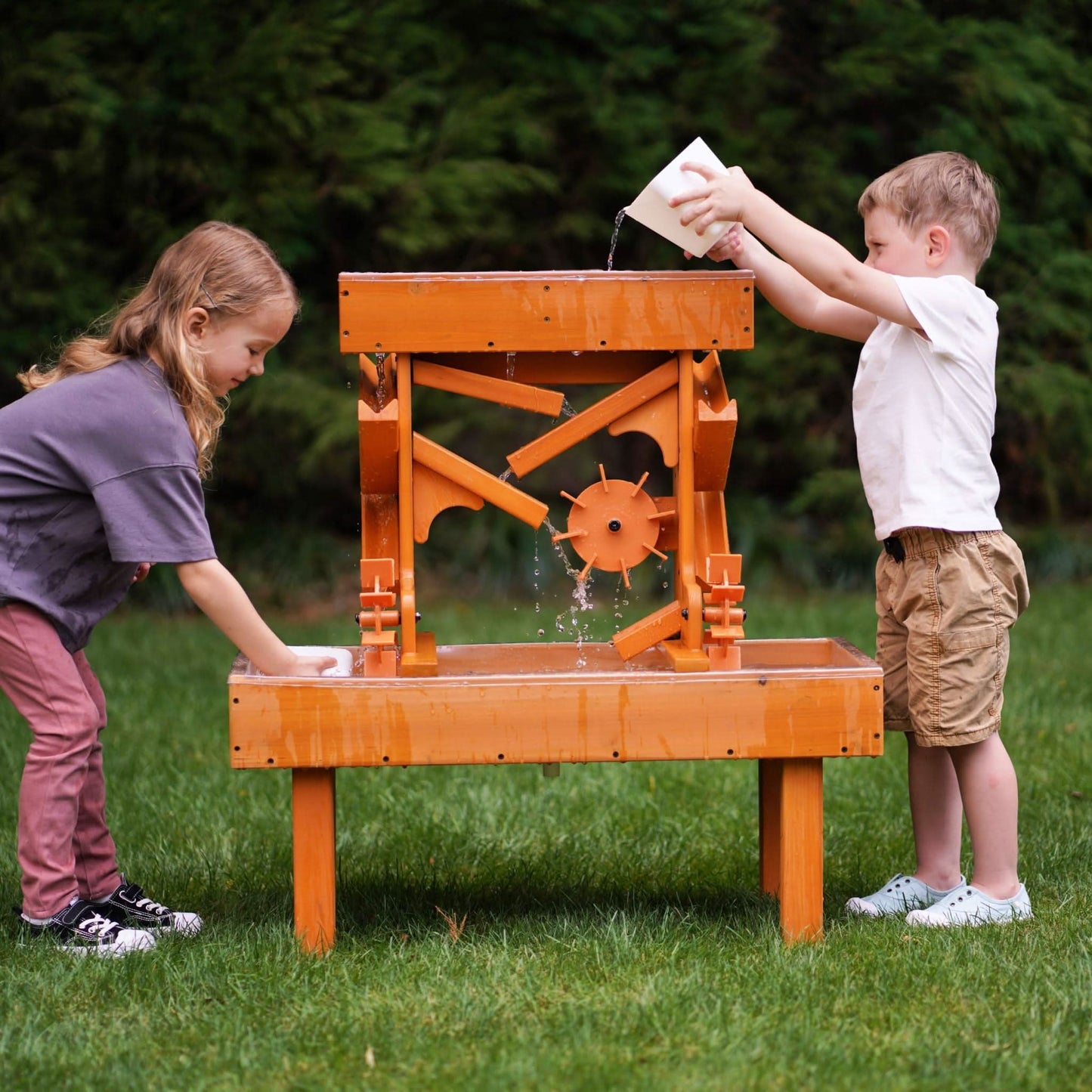 Avenlur Eco-Friendly Outdoor Wooden Water Table For Kids, Toddlers Playset