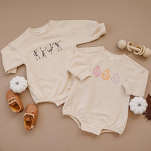 Load image into Gallery viewer, Retro Daisy Ghosts Organic Cotton Sweatshirt Romper
