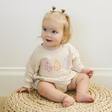 Load image into Gallery viewer, Retro Daisy Ghosts Organic Cotton Sweatshirt Romper
