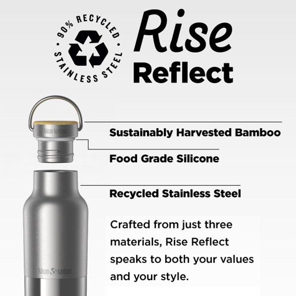 Klean Kanteen 20oz Rise Reflect with Bamboo Cap