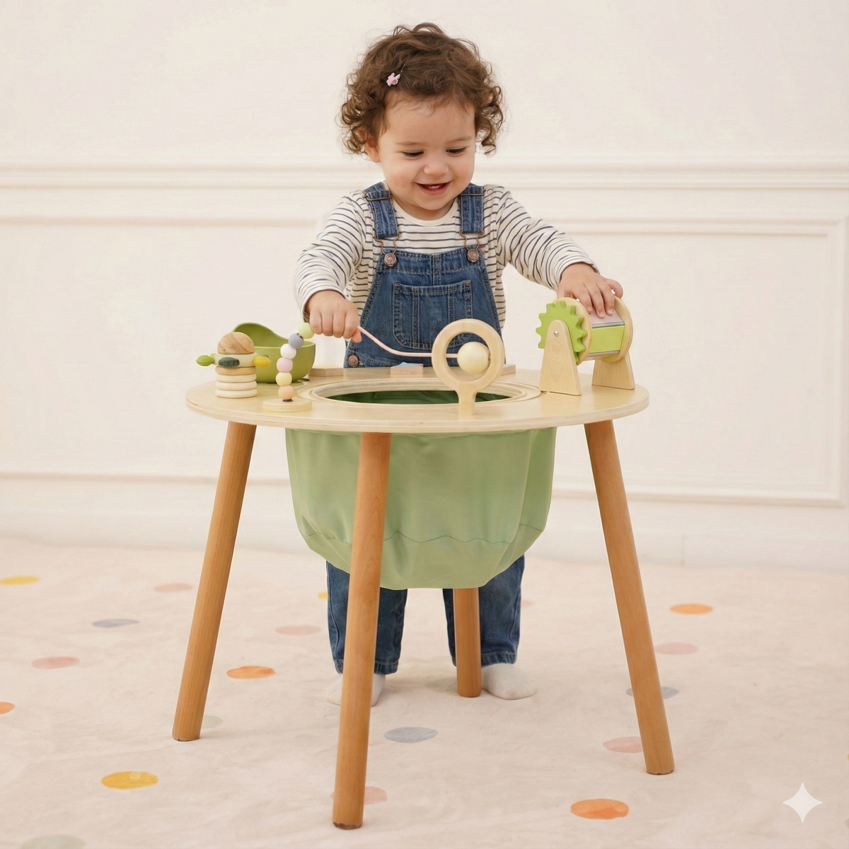 Avenlur Aldar Convertible Montessori Activity Table – Baby Activity Seat to Toddler Table, FSC Wood