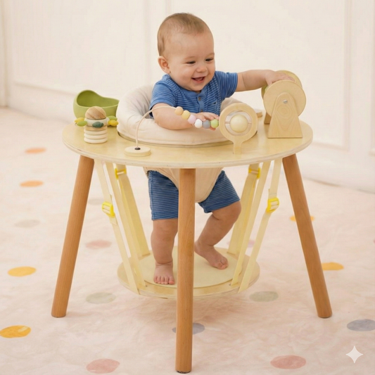 Avenlur Aldar Convertible Montessori Activity Table – Baby Activity Seat to Toddler Table, FSC Wood