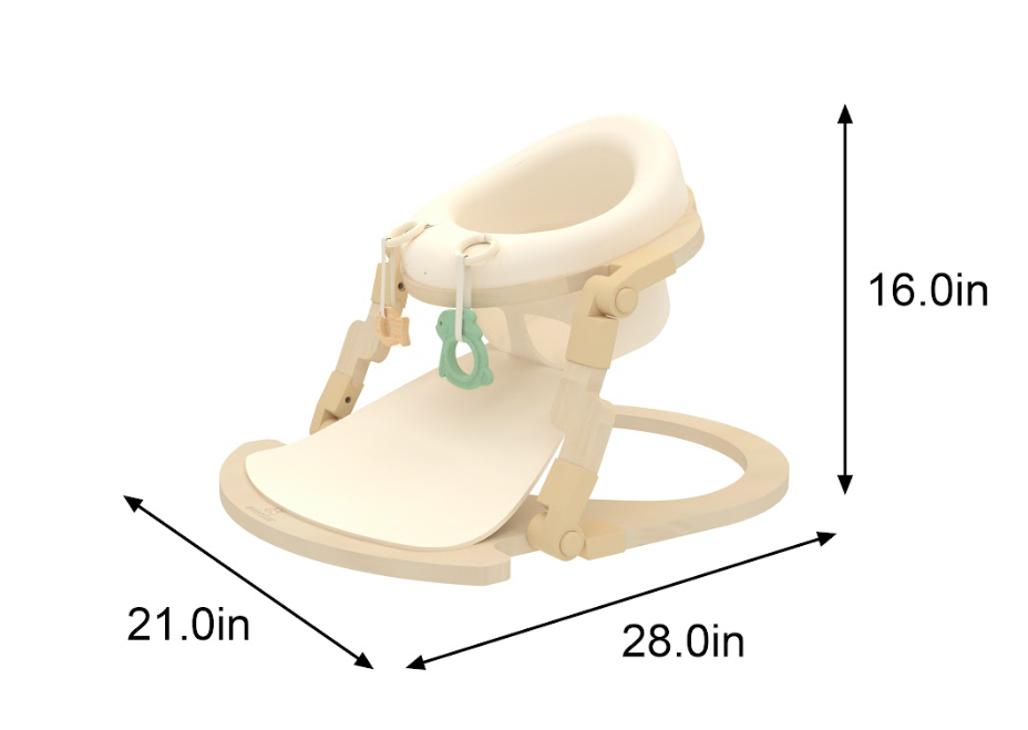 Avenlur Oakling Foldable Wooden Baby Activity Seat – Real Wood Play Seat for 10–18 Months