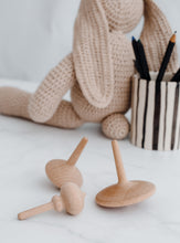 Load image into Gallery viewer, Wooden Spinning Top Three Little Woodies - Wood
