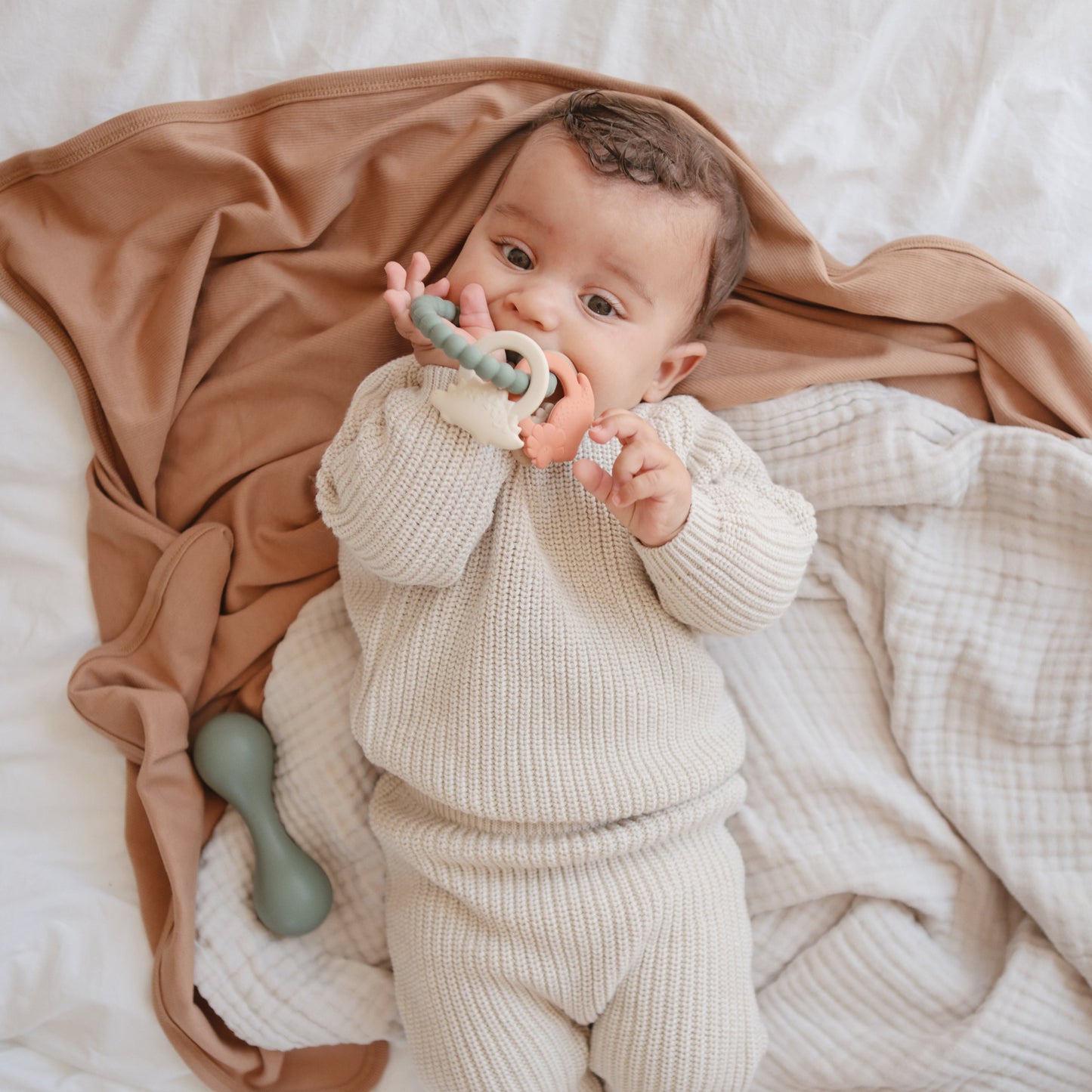 Mushie Organic Cotton Ribbed Baby Blanket