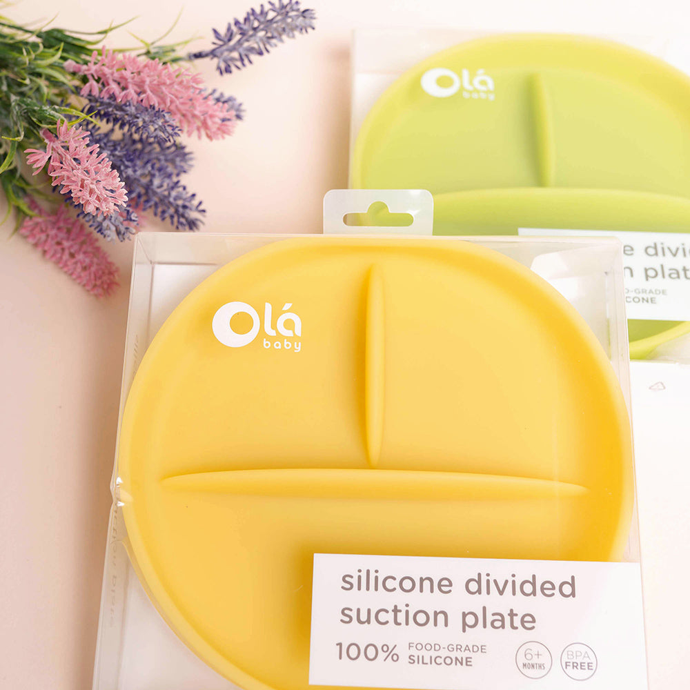 Olababy Silicone Suction Plate for Babies, Divided, 6 Months+