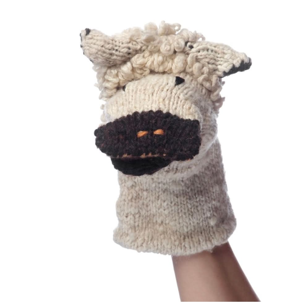 Sieve Puppet Organic Wool Knit Hand Puppet | Sawyer the Sheep – Nature Kids Co.