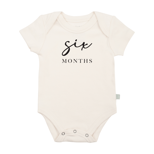 graphic bodysuit | six months milestone charcoal