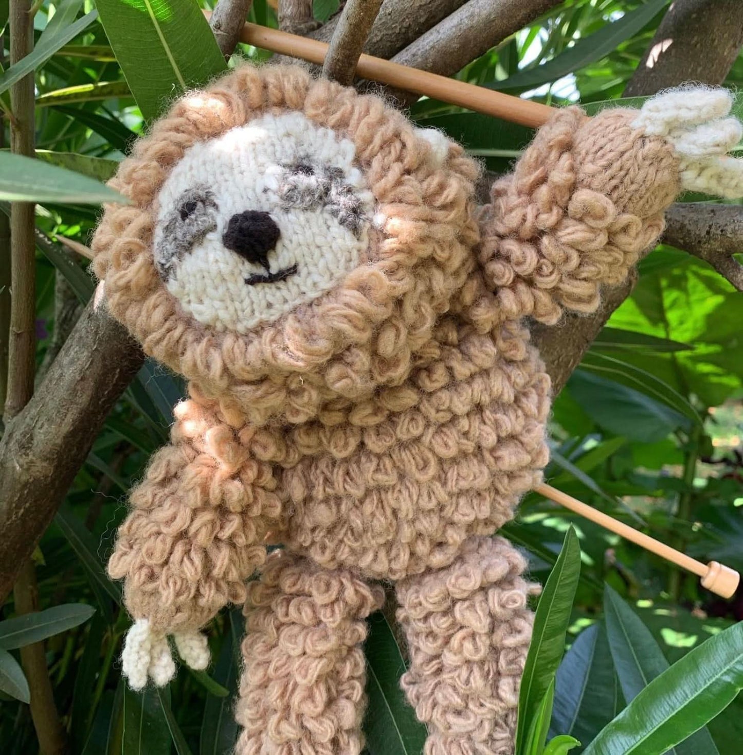 Finn + Emma Natural Wool Knit Buddy Stuffy Toy | Sam the Sloth