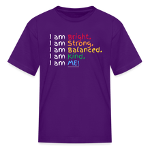 Load image into Gallery viewer, Affirmations Mantra Organic Kids&#39; T-shirt - purple
