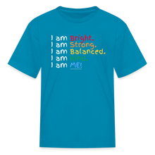 Load image into Gallery viewer, Affirmations Mantra Organic Kids&#39; T-shirt - turquoise
