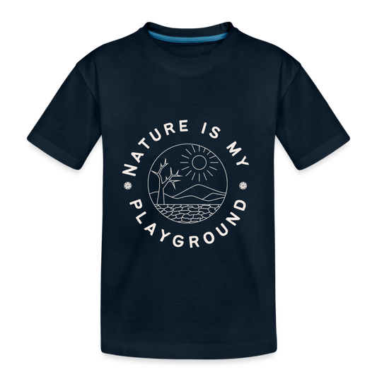 Nature is My Playground Organics Kids' Nature T-shirt - deep navy